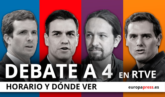 Horario y dónde ver el debate a 4 en RTVE