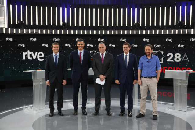 RTVE organiza el debate electoral a cuatro en el que participan los dirigentes de PSOE, PP, Podemos y Ciudadanos
