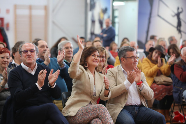 Acto del PSOE en Arganda del Rey (Madrid) con la participación de la vicepresidenta del Gobierno, Carmen Calvo