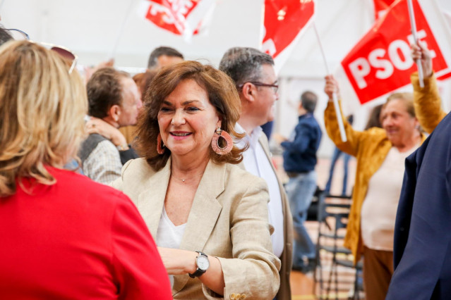 Acto del PSOE en Arganda del Rey (Madrid) con la participación de la vicepresidenta del Gobierno, Carmen Calvo