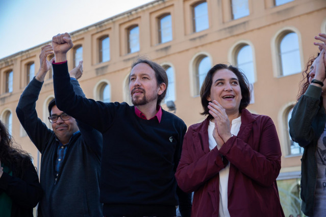 Acto de campaña de En Comú Podem en Barcelona
