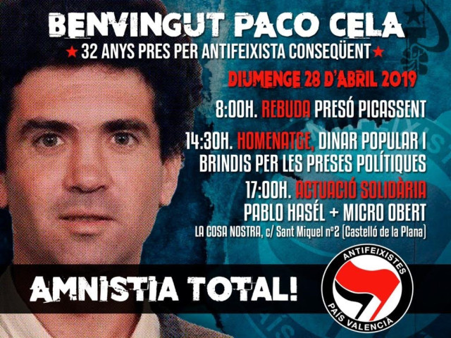 Sale de prisión el histórico GRAPO Paco Cela Seoane tras cumplir más de 30 años