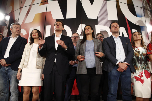 Elecciones generales 28A 2019. Seguimiento de resultados en la sede de Ciudadanos