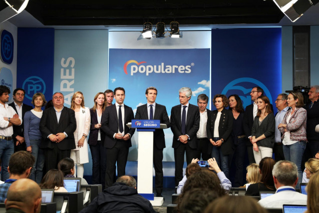 Elecciones Generales 28A 2019. Seguimiento de resultados en la sede del PP