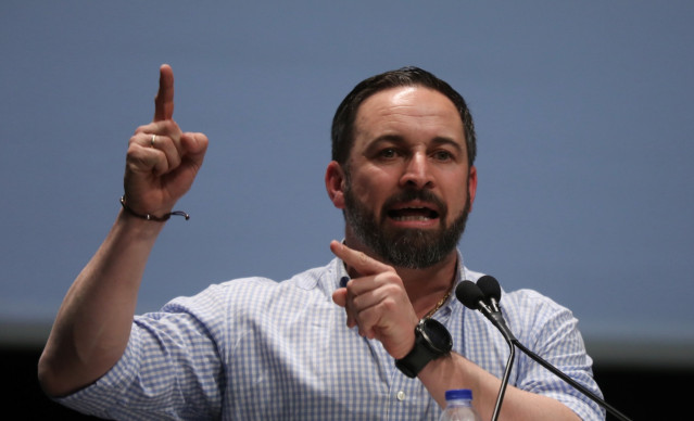 Acto público en Sevilla  del candidato de Vox a la Presidencia del Gobierno, Santiago Abascal,