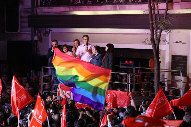 Elecciones generales 28A 2019. Seguimiento de resultados en la sede del PSOE