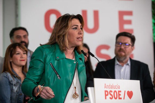 La secretaria general del PSOE-A, Susana Díaz, valora los resultados electorales