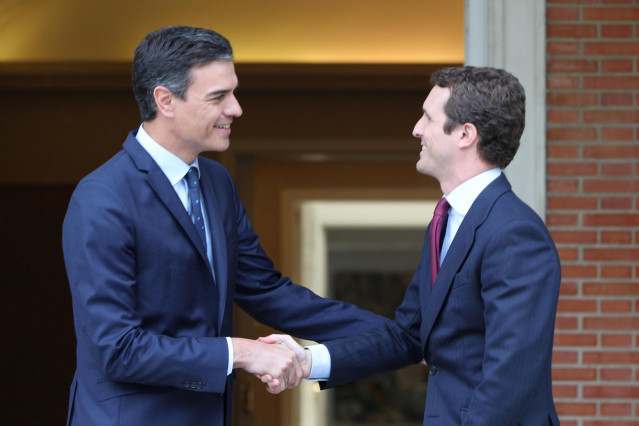 España.- Sánchez buscará al PP en temas de Estado y acuerda con Casado comunicación permanente sobre Cataluña