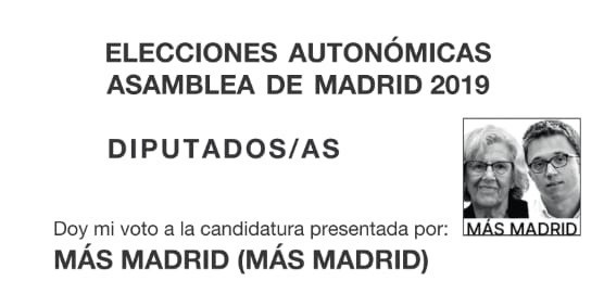 26M.- Los Rostros De Carmena Y Errejón Aparecerán En La Papeleta Electoral Igual Que Hizo Iglesias En Las Europeas