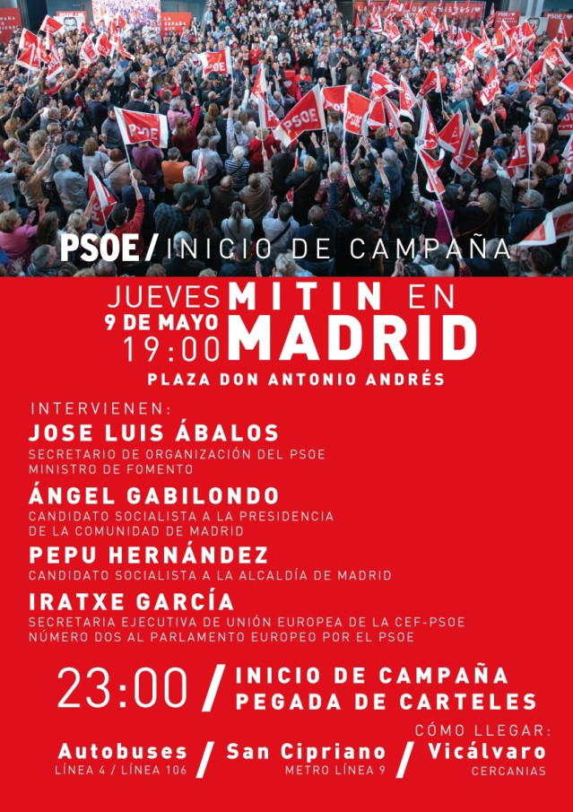 26M.- Gabilondo Y Pepu Hernández Arrancan La Campaña En Vicálvaro Arropados Por Ábalos