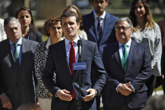 Pablo Casado clausura un acto del PP para conmemorar el Día de Europa