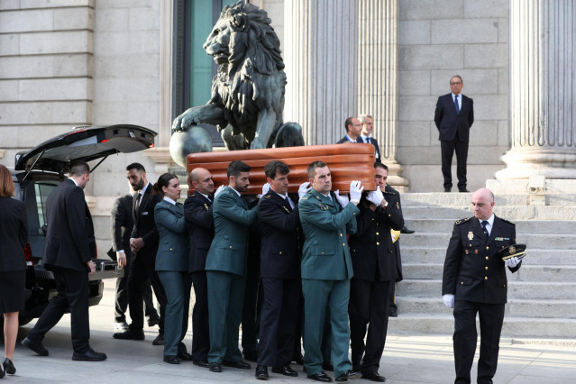 Capilla ardiente de Alfredo Pérez Rubalcaba en el Congreso de los Diputados en Madrid