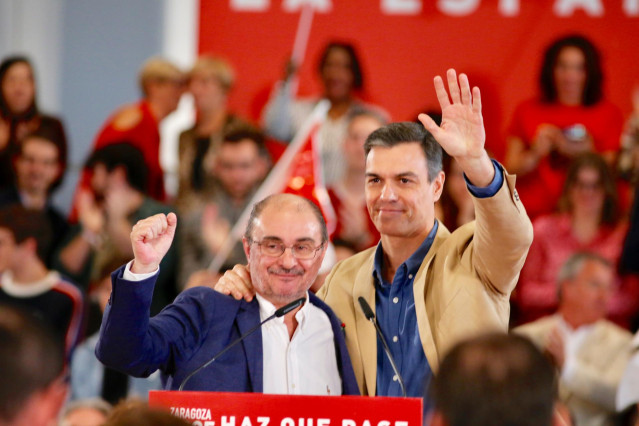 Mitin del PSOE-Aragón con la intervención del Presidente del Gobierno, Pedro Sánchez