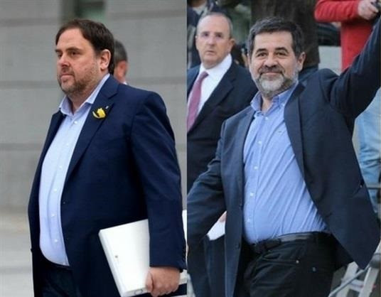 Montaje de Junqueras y Jordi Sánchez con fotos de archivo