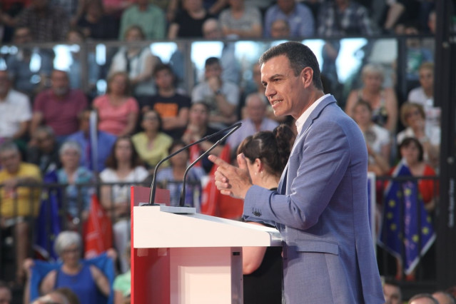 Pedro Sánchez, en un mitin en Vigo