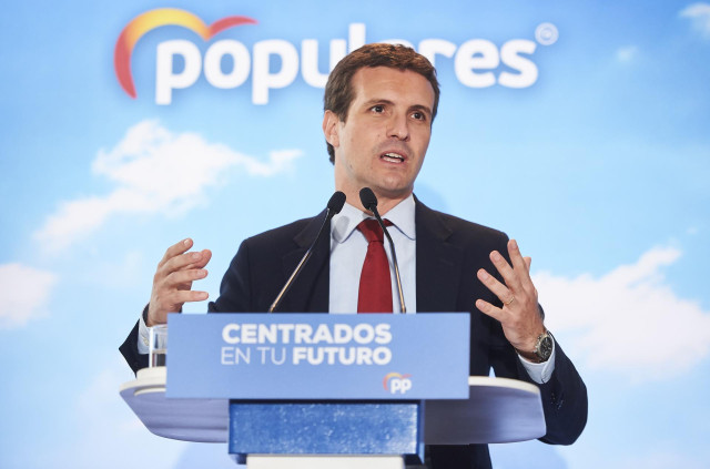Pablo Casado interviene en un encuentro con empresarios en el Casino de Santander