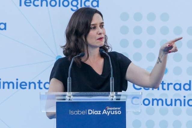 Isabel Díaz Ayuso participa en un acto electoral junto al secretario general del PP Teodoro García Egea