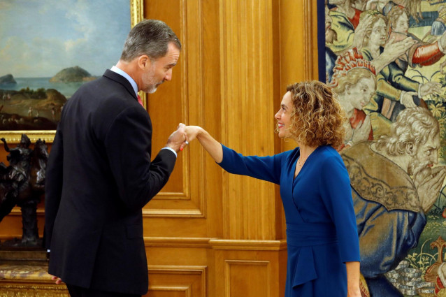 El Rey Felipe VI recibe en audiencia a la presidenta del Congreso de los Diputados, Meritxell Batet
