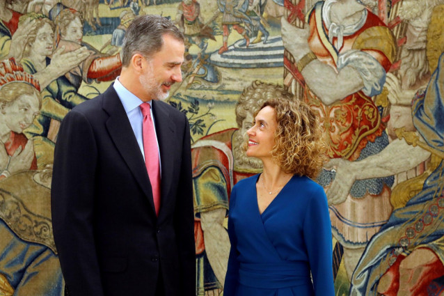 El Rey Felipe VI recibe en audiencia a la presidenta del Congreso de los Diputados, Meritxell Batet