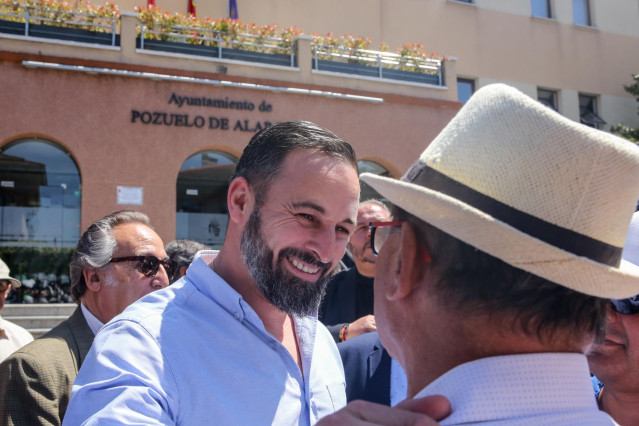 El líder de VOX, Santiago Abascal, visita Pozuelo de Alarcón