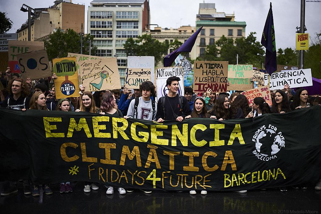 Protest estudiantil por el clima en Barcelona