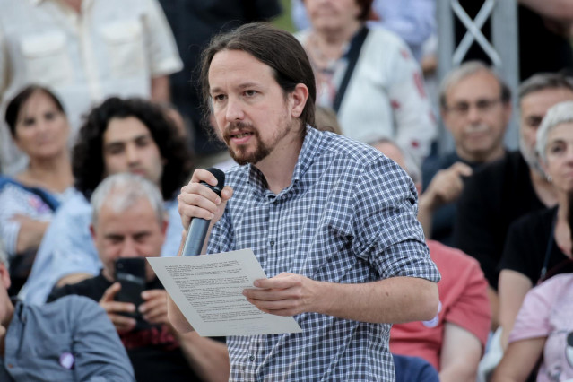 Acto de campaña de Podemos en la Plaza del 2 de Mayo en Madrid