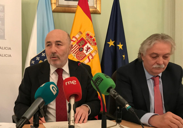 El delegado del Gobierno en Galicia, Javier Losada, en la rueda en Ourense