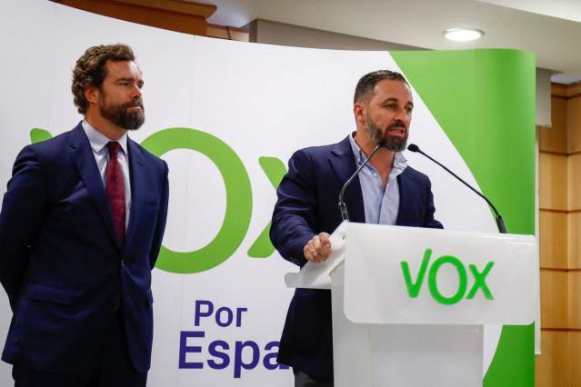 Rueda de prensa de Santiago Abascal sobre los resultados electorales del 26M y su postura ante posibles pactos políticos