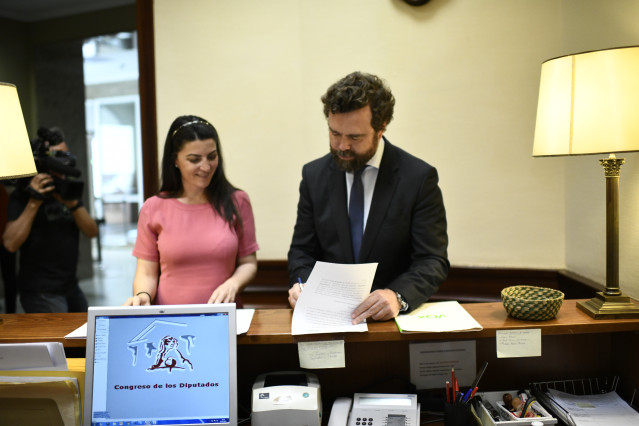 Rueda de prensa de VOX en el Congreso de los Diputados