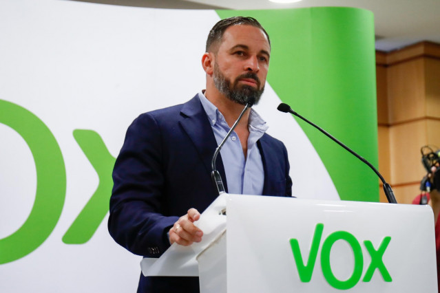 Rueda de prensa de Santiago Abascal sobre los resultados electorales del 26M y su postura ante posibles pactos políticos