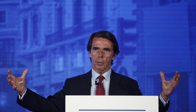 El expresidente del Gobierno, José María Aznar, durante su intervención en la I Concordia Europe - AmchamSpain Summit.