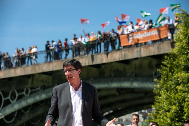 Acto público de Ciudadanos en Sevilla. El vicepresidente del Gobierno andaluz, Juan Marín (Foto de archivo).