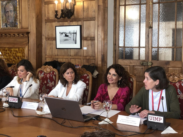La ministra de Hacienda en funciones, María Jesús Montero, en la UIMP