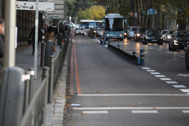 Imagen de uno de los carriles que delimita Madrid Central.