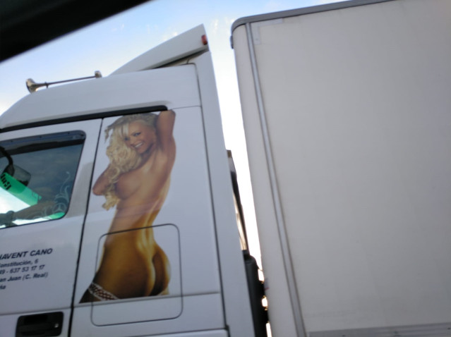 Imagen del camión del camionero de Alcázar