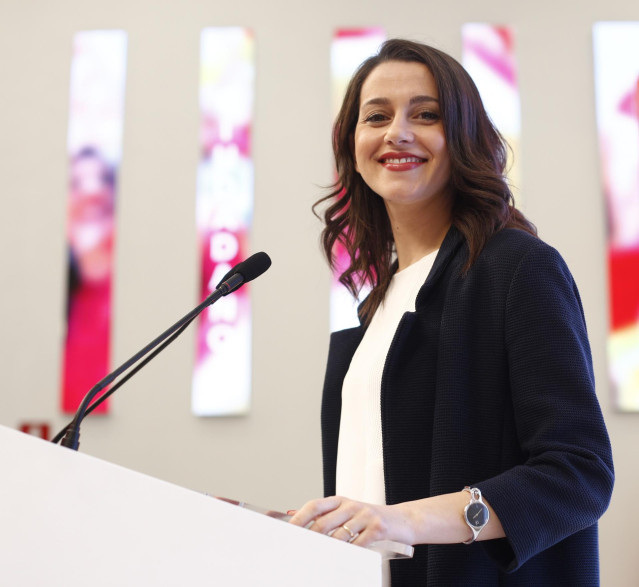 La portavoz de Ciudadanos en el Congreso, Inés Arrimada, tras una reunión del Comité Ejecutivo del partido.