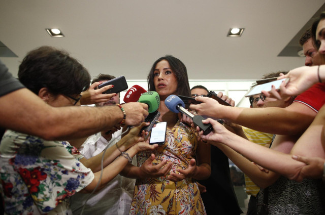 La vicealcaldesa de Madrid, Begoña Villacís, ofrece declaraciones en el Ayuntamiento de Madrid el pasado 1 de julio.