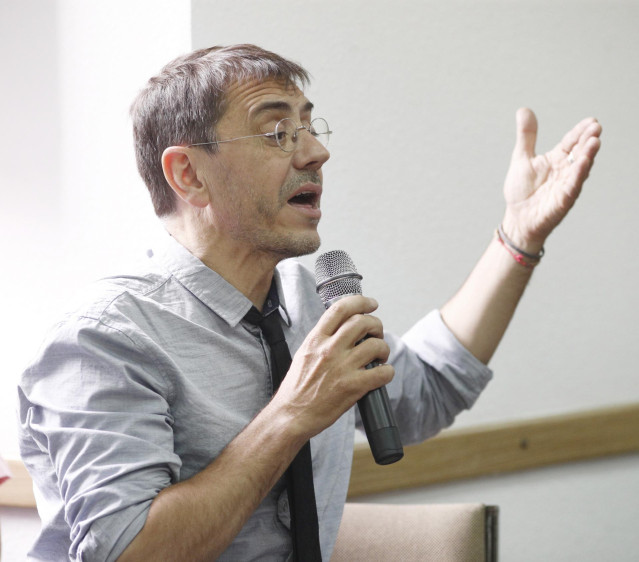 El cofundador de Podemos, Juan Carlos Monedero, durante su intervención en la inauguración del curso 'Bases para un nuevo republicanismo'.