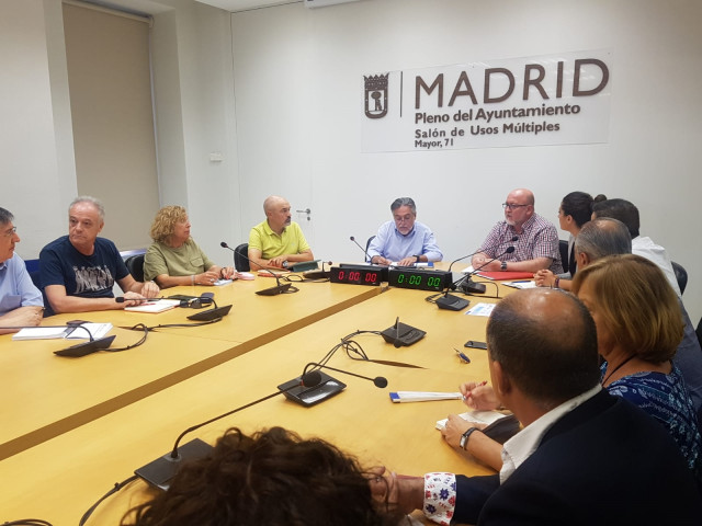 Reunión del portavoz del PSOE en el Ayuntamiento de Madrid, Pepu Hernández, con CCOO y UGT.