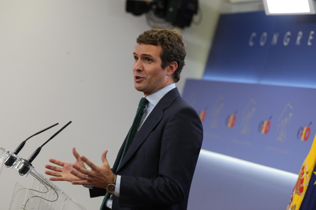 El presidente del PP, Pablo Casado