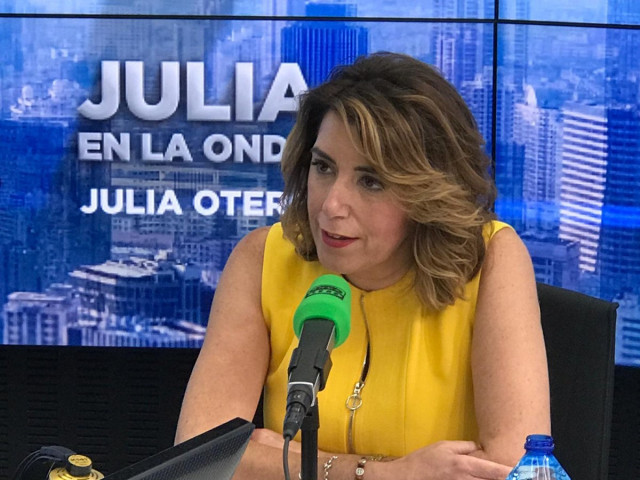 La secretaria general del PSOE-A, Susana Díaz, durante la entrevista
