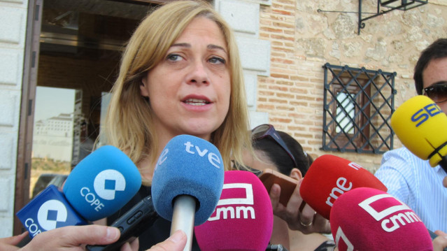 La portavoz de Cs en las Cortes de Castilla-La Mancha, Carmen Picazo, atiende a los medios