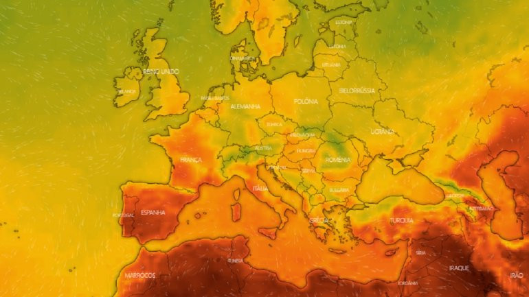 Mapa de altas temperaturas en Europa