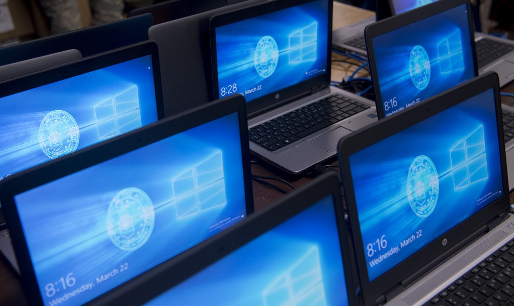 Ordenadores con el logo de Windows, de Microsoft