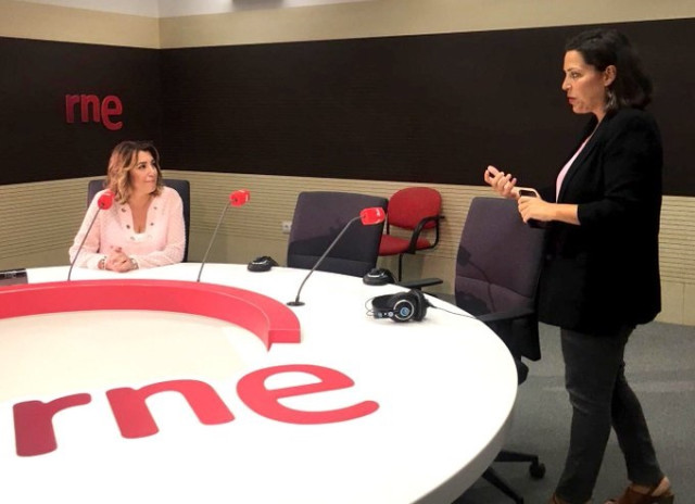 Susana Díaz, este miércoles durante la entrevista