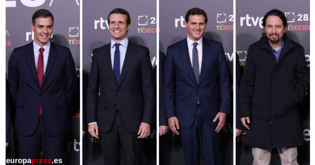 Sánchez, Casado, Iglesias y Rivera