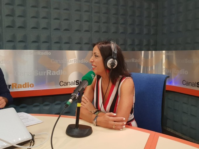 La presidenta del Parlamento andaluz, Marta Bosquet, durante la entrevista