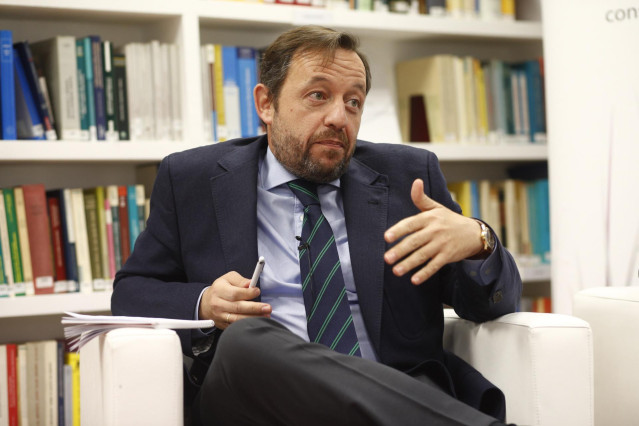 El responsable del Área de Política Fiscal de Ciudadanos ,Francisco de la Torre, durante su intervención en el debate sobre política tributaria organizado por la Asociación Española de Asesores Fiscales (AEDAF)