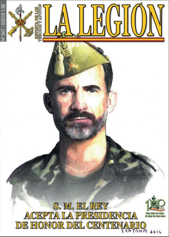 Portada de la revista de la Legión con la imagen del Rey Felipe VI