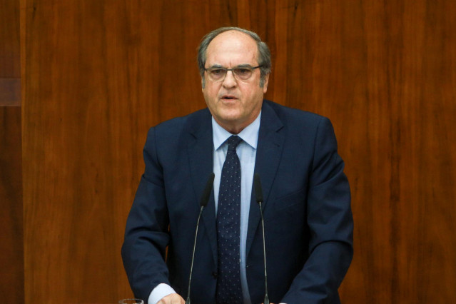 El portavoz del PSOE en la Asamblea de Madrid, Ángel Gabilondo, interviene durante el debate del segundo pleno de la investidura de la candidata del PP a la Presidencia de la Comunidad de Madrid.